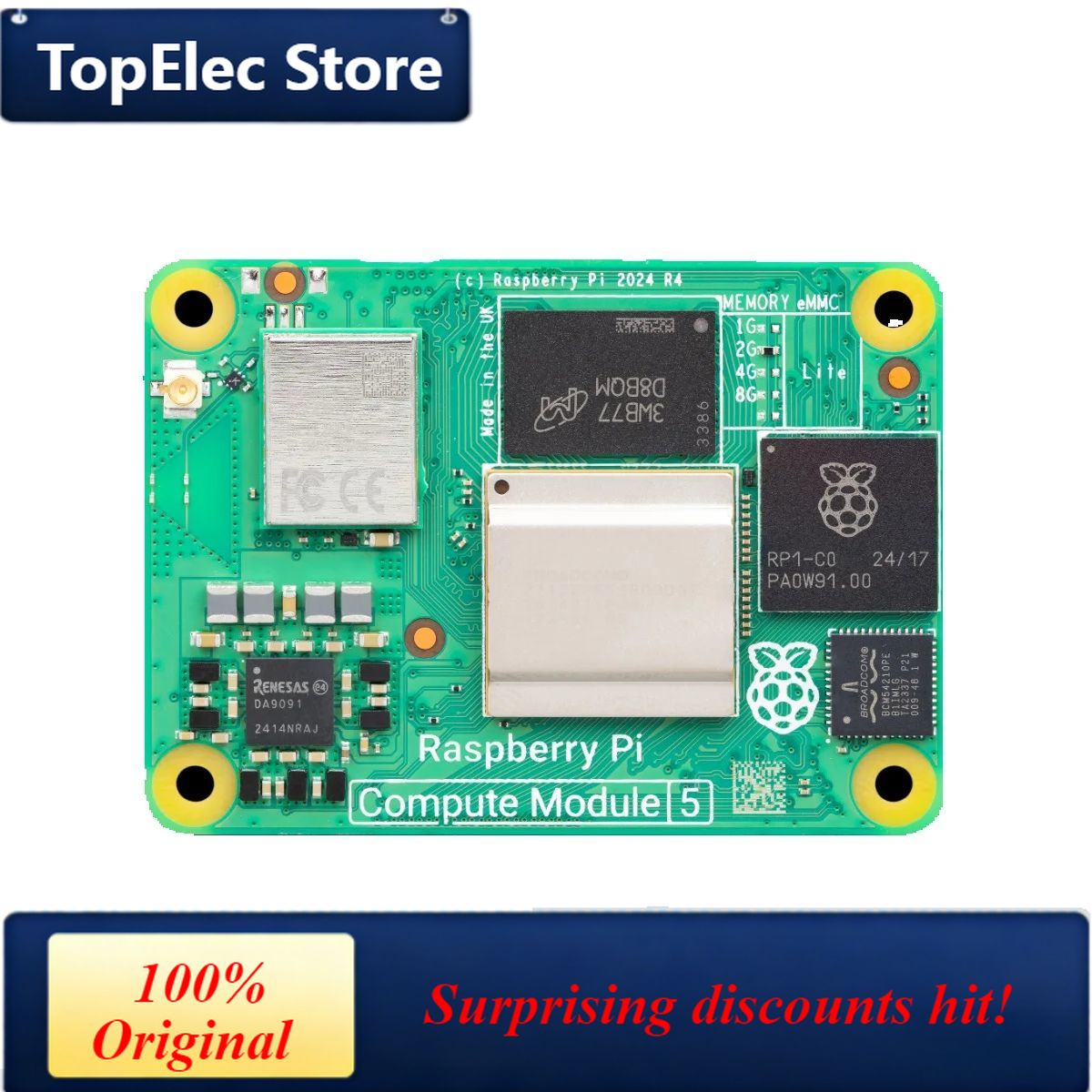 TopElec Raspberry Pi Compute M - Raspberry Pi 5 8Gb Board recension och pris